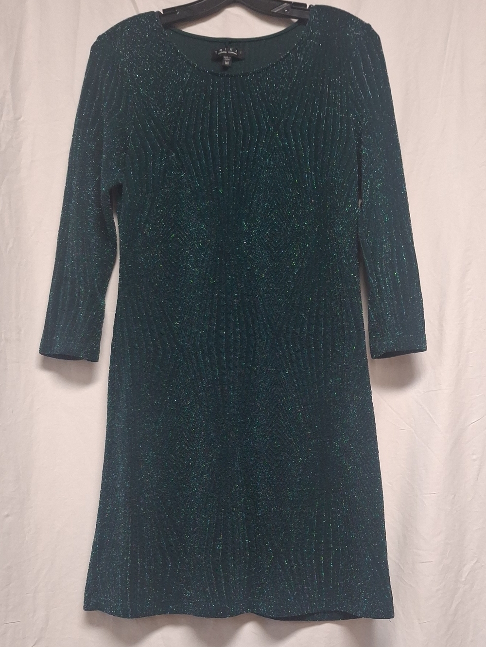 Trixxi Green Metallic Shimmer Dress Size M